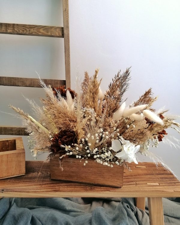 Centro de flor preservada Caja pampas
