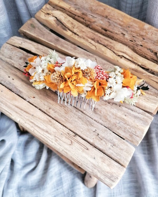 Tocado flores preservadas Sila